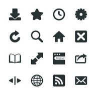 Web Browser and Intenet Silhouette Icons