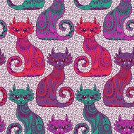 Seamless pattern with beautiful cats N2