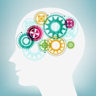 Human Head with Moving Gears