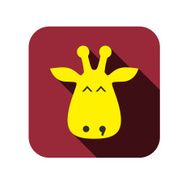giraffe face flat icon design Animal icons series N2