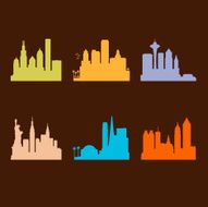 Six United States Cities Skyline