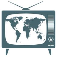 World map in retro TV