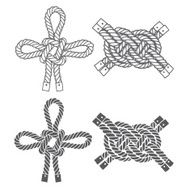 Set of marine knots Vector isolated elements N3