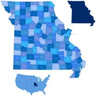 Missouri state &amp; counties map