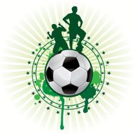 vector emblem with soccer ball and sportsmans