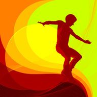 Fire Roller-Blading Boy