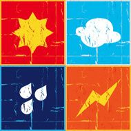 Weather icons grunge