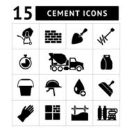 Set icons of cement and concrete N2