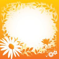 Floral silhouette background orange
