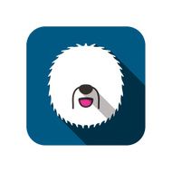 Old English Sheepdog face flat design