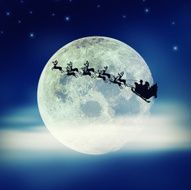 Santa flying over Moon N2