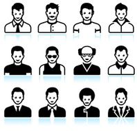 Men black &amp; white portrait set