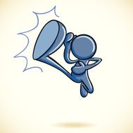 Kung Fu Blue man cartoon character N2