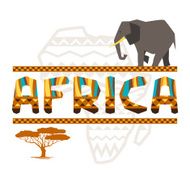 African ethnic background with geometric ornament and symbols N3