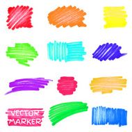 Set of vector colored marker spots