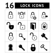 Set icons of locks and keys