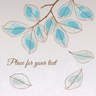 Linden leaf blue style with place for your text
