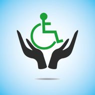 hand hold disabled sign vector icon