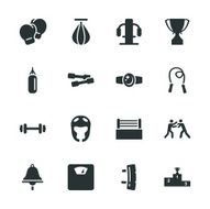 Boxing Silhouette Icons N2