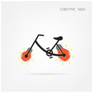 Creative light bulb and bicycle symbol N2