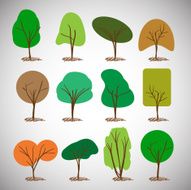 Abstract Tree Silhouettes Collection Clip-art