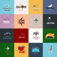Airplane icons cards