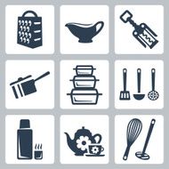 Vector isolated kitchenware icons set #1