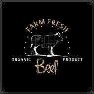 Retro Styled Butcher Shop Label Template Beef Cuts Diagram