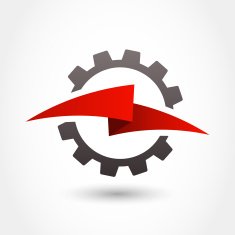 Vector logo design template Gear and lightning business technology symbol