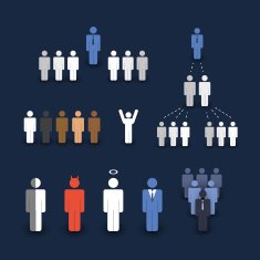 Figures and Icons - Business Team Work Concept