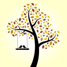 Autumn Love Birds Tree N2