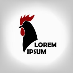 The black stylized cocks on a white background N6