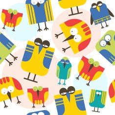 Seamless pattern cartoon bird N2