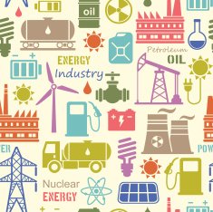Energy electricity power seamless vector background N3