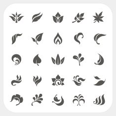 Leaf icons set