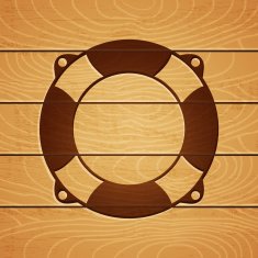 lifebuoy on wooden background