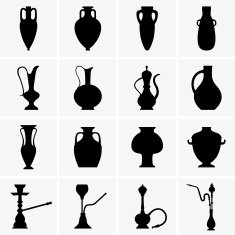 Amphoras jugs vases hookahs