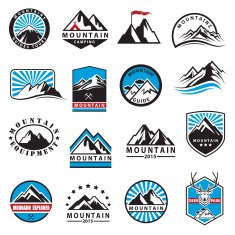 mountain icons set N5