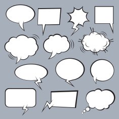 Set of vector comic speech bubbles N6