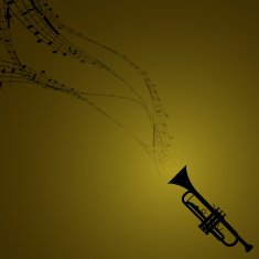 Trumpet with Musical Symbols