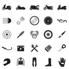 motorcycle part and item set