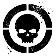 Grunge skull symbol