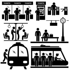 Train Commuter Station Subway Pictogram
