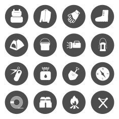 Camping Equipment Icons vector