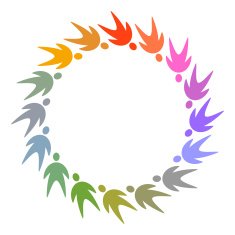 circle of colorful people pictogram N2