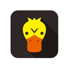 Duck animal face flat design