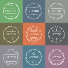set of emblems and badges