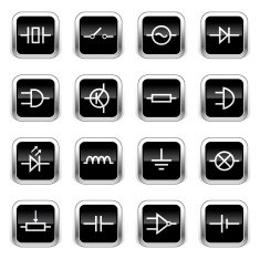 Supergloss Black Icons - Electronic Symbols N2