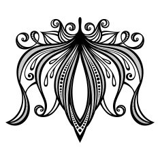 Beautiful Decorative Flower with Leaves (Vector) N61