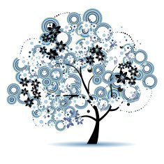 Art tree beautiful for your design N14